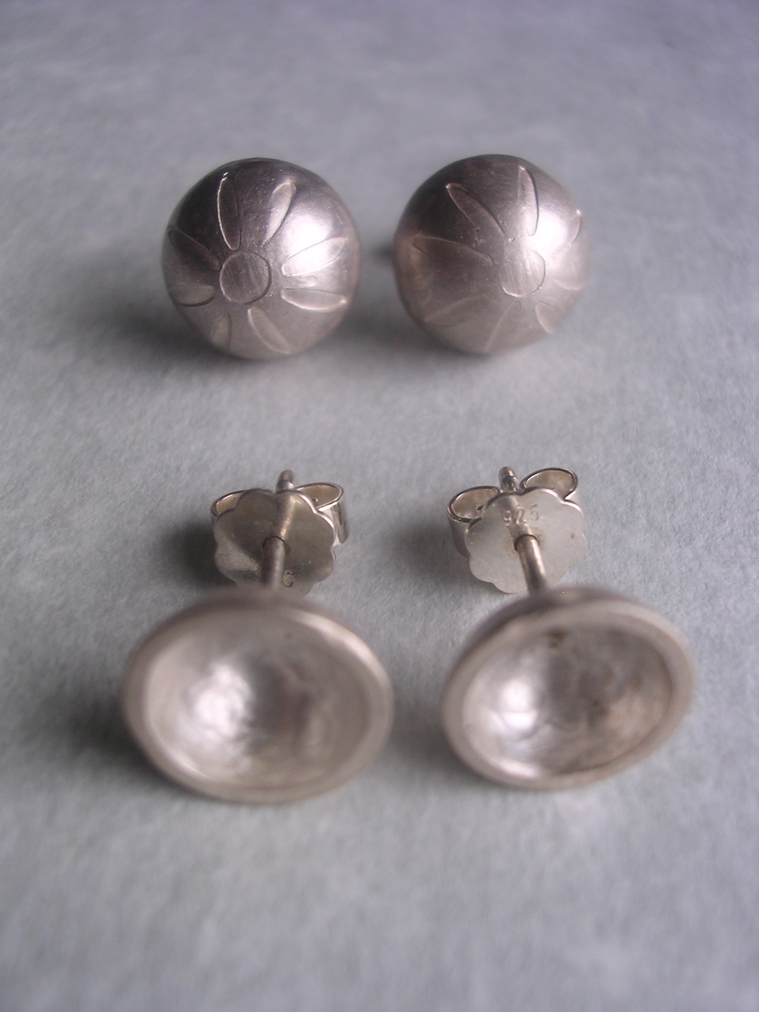 handmade silver stud earrings